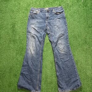 American Eagle Outfitters Womens Sz 12 Flare Leg Jeans Blue Denim Casual Pants